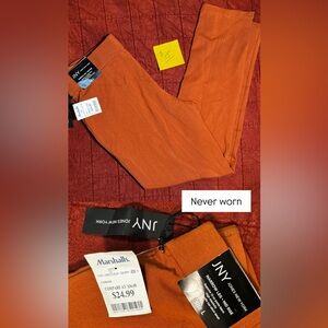 JNY Women's Slim Fit Pants - Rust Orange